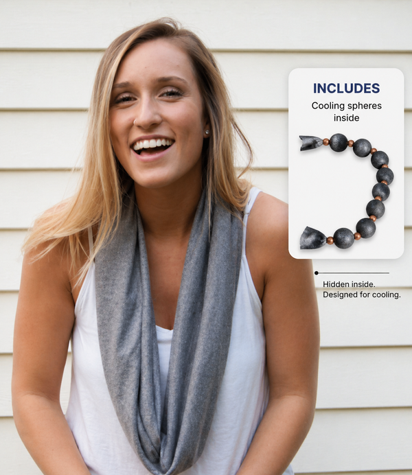 Cooling Scarf Grey - COOLING BALLS INCLUDED!
