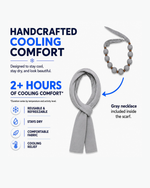 Nano-Ice Neck Cooler + Scarf | 2+ Hours of Cooling Relief | Grey