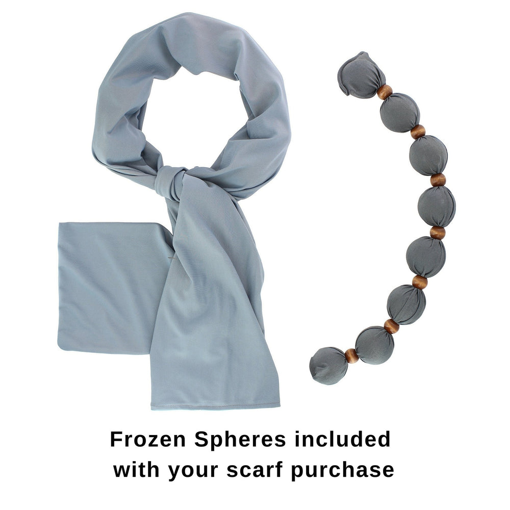 Grey  | Nano-Ice Cooling Necklace Scarf - COOLING BALLS INCLUDED!