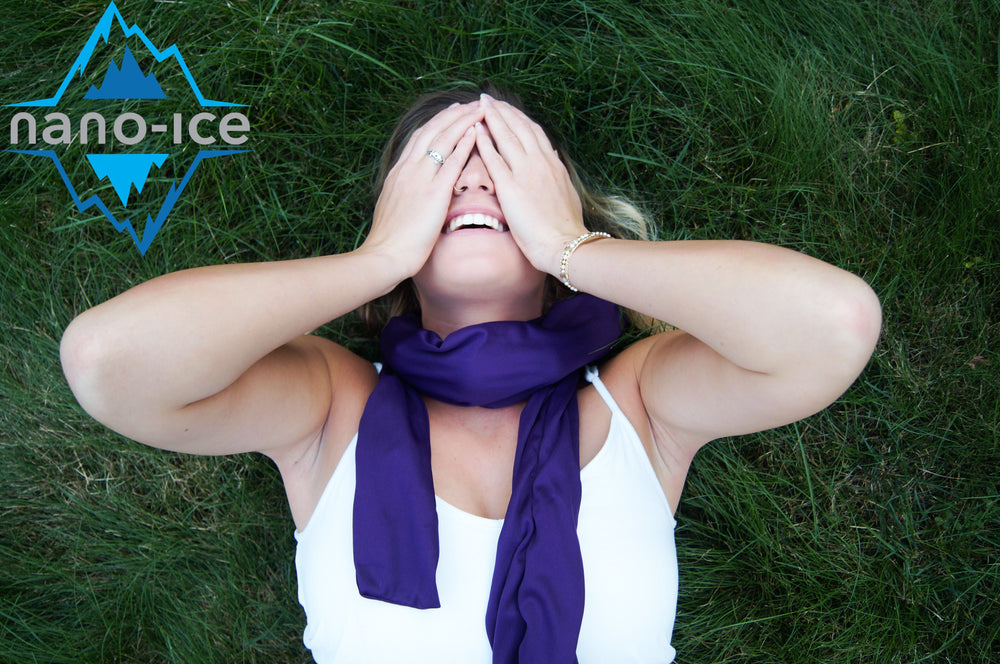 Purple | Nano-Ice Cooling Necklace Scarf - COOLING BALLS INCLUDED!