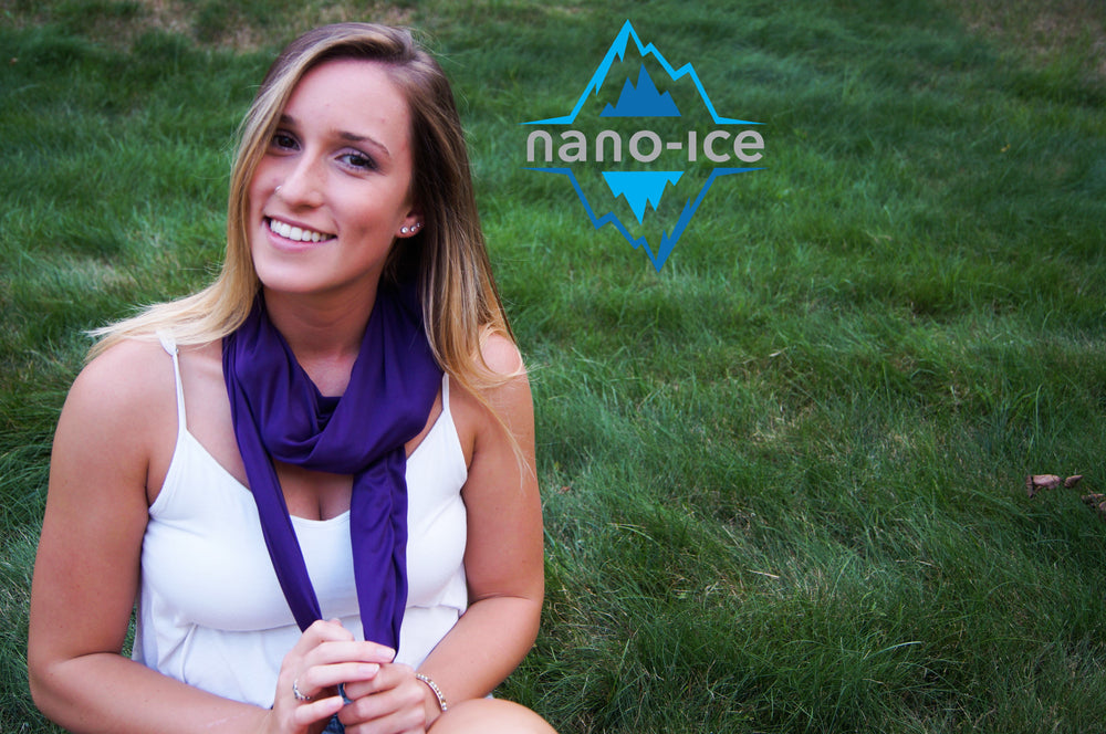 Purple | Nano-Ice Cooling Necklace Scarf - COOLING BALLS INCLUDED!