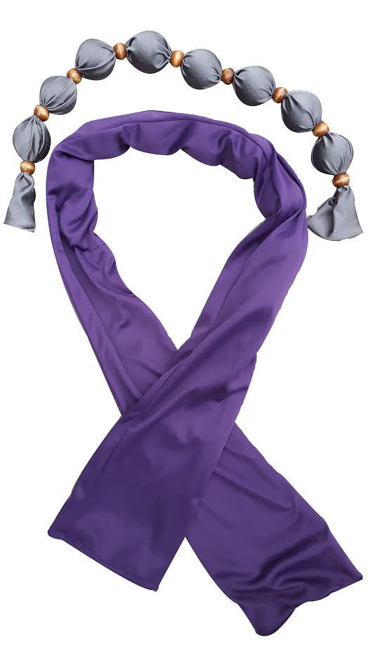 Purple | Nano-Ice Cooling Necklace Scarf - COOLING BALLS INCLUDED!